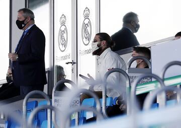 Sergio Ramos watches from the stands