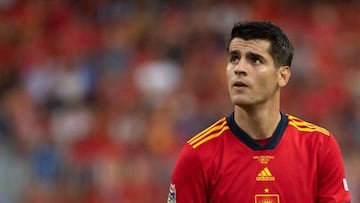 Morata ante la República Checa en la Nations League.