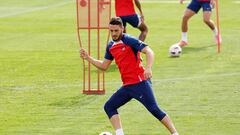Koke, en un entrenamiento del Atlético.