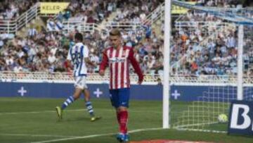 Griezmann no celebró el tanto anotado en Anoeta esta temporada.