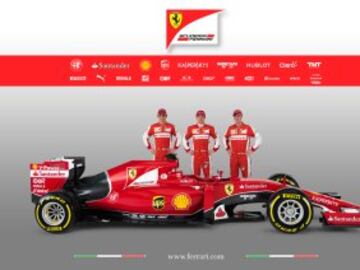 La escudería italiana presentó el nuevo SF15-T para afrontar una nueva temporada con opciones para el título. Esteban Gutiérrez, Kimi Raikkonen y Sebastian Vettel.