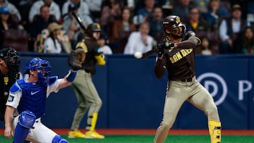 Seoul (Korea, Republic Of), 21/03/2024.- Fernando Tatis Jr. of San Diego Padres in ation during the 2024 MLB Seoul Series game between the Los Angeles Dodgers and the San Diego Padres at Gocheok Sky Dome in Seoul, South Korea, 21 March 2024. (Corea del Sur, Seúl) EFE/EPA/JEON HEON-KYUN
