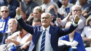 Claudio Ranieri on the touchline at the King Power Stadium. 