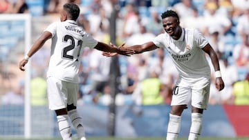 Rodrygo y Vinicius, en el partido de Liga contra el Mallorca.