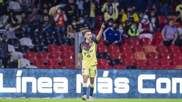 &Aacute;lvaro Fidalgo festeja un gol con el Am&eacute;rica