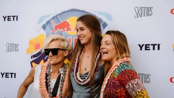 Keala Kennelly, Emily Erickson and Bianca Valenti poses poses for a portrait at the awards ceremony for Red Bull Magnitude in?Waikiki, Hawaii, USA, on 3 April, 2022.