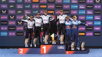 Podio del Rally de Japón 2024.