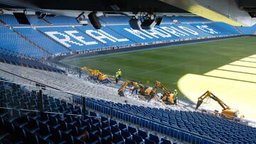 Esta imagen es de las obras que estos días se realizan para acomodar a la Grada Fans en la parte baja.