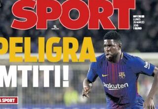 Prensa de Barcelona dice que Umtiti se aleja del equipo