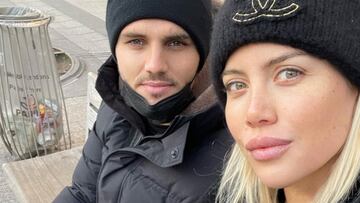 Mauro Icardi y Wanda Nara en París.