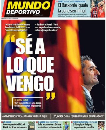 Portada de El Mundo Deportivo. Valverde es el principal protagonista.