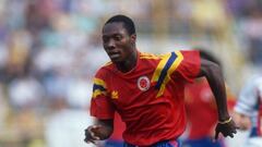 14 June 1990 - 1990 FIFA World Cup Italy -Yugoslavia v Colombia - Freddy Rincon of Colombia. (Photo by Mark Leech/Offside via Getty Images)