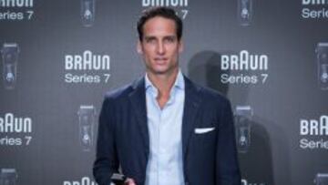 Feliciano López, durante un acto publicitario de maquinillas de afeitar en Madrid