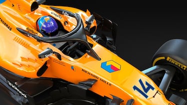 As¨ª es el nuevo dise?o de McLaren para homenajear a Alonso con los colores azul, amarillo y rojo de los colores de su casco