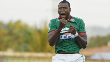 Yustin arboleda celebrando un gol para la portada del v&iacute;deo del inter&eacute;s de millonarios