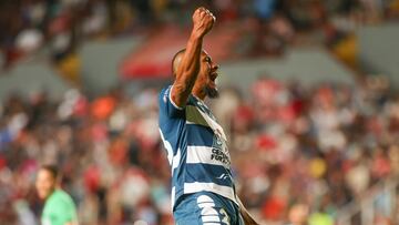 Salomon Rondon celebrates his goal 3-5 on Hat-Trick of Pachuca during the 15th round match between Necaxa and Pachuca as part of the Liga BBVA MX, Torneo Clausura 2025 at Victoria Stadium, on April 11, 2025 in Aguascalientes, Mexico.
