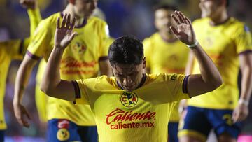 Ramon Juarez celebrates his goal 1-0 of America during the 7th round match between America vs Guadalajara as part of the Liga BBVA MX, Torneo Apertura 2024 at Ciudad de los Deportes Stadium on September 14, 2024 in Mexico City, Mexico.