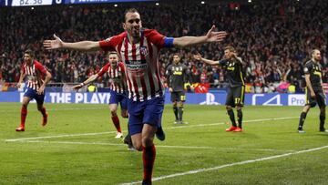 Godín, tras su gol ante la Juventus.