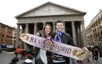 Cientos de aficionados madridistas ya se encuentran en Roma para animar a su equipo en Champions.