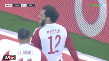 Marcelo y su doblete con el Olympiacos