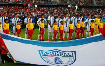 Soccer Football - FIFA Club World Cup - CF Pachuca vs Wydad AC - Zayed Sports City Stadium, Abu Dhabi, United Arab Emirates - December 9, 2017   Pachuca players line up before the match   REUTERS/Amr Abdallah Dalsh