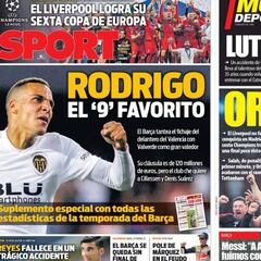 Rodrigo y el Liverpool en las portadas de Barcelona