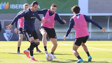 Moncayola durante un entrenamiento.