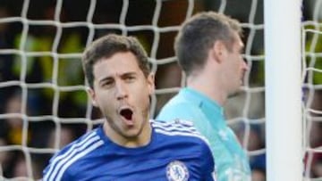 Hazard celebra un gol con el Chelsea.