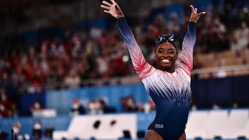 Simone Biles, durante una competición.