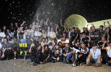 Además de la vuelta rápida, Vettel también fue el ganador del primer GP en Yas Marina.