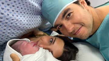 Checo Pérez y y Carola Martínez anuncian el nacimiento de su tercer hijo