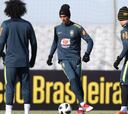 Brasil se entrena en Moscú con madridistas y barcelonistas