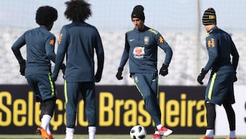 Brasil se entrena en Moscú con madridistas y barcelonistas