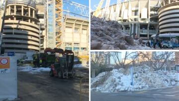 Las obras no se congelan: El Bernabéu avanza con la nieve