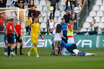 Desvanecimiento de Dragisa Gudelj durante el Córdoba-Racing de Ferrol.
