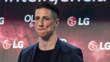 Fernando Torres, durante el acto de LG en el que ha anunciado su despedida del Atlético.