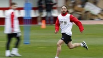 Iturra, en un entrenamiento en la Ciudad Deportiva del Rayo Vallecano.