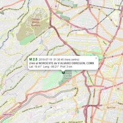Sismo de 2.9 grados se produce con epicentro en Álvaro Obregón