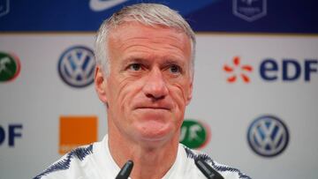 Soccer Football - Euro 2020 Qualifier - France Press Conference - Clairefontaine, France - March 18, 2019   France coach Didier Deschamps during a press conference   REUTERS/Charles Platiau