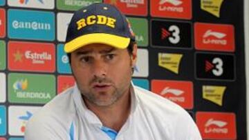 <b>PROTAGONISTA. </b>Pochettino, ayer, en la sala de prensa de la Ciudad Deportiva.