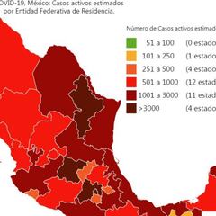 Mapa y casos de coronavirus en México por estados hoy 18 de julio