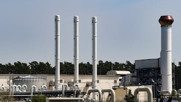 FILE PHOTO: A view shows pipes at the landfall facilities of the 'Nord Stream 1' gas pipeline in Lubmin, Germany, July 21, 2022. REUTERS/Annegret Hilse/File Photo