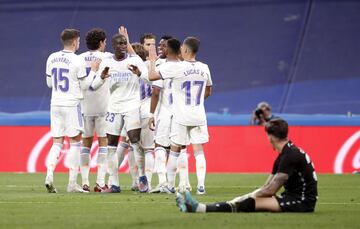 4-0. Vinicius celebra el cuarto gol.