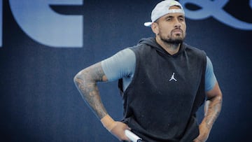 Australia�s Nick Kyrgios attends a training session before the Brisbane International tennis tournament in Brisbane on December 28, 2024. (Photo by Patrick HAMILTON / AFP) / -- IMAGE RESTRICTED TO EDITORIAL USE - STRICTLY NO COMMERCIAL USE --