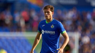 Juanmi Latasa durante un partido de esta temporada con el Getafe.