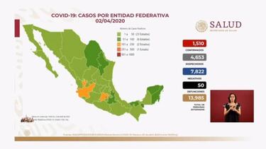 Mapa y casos de coronavirus en México por estados hoy 4 de abril