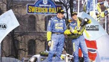 <b>TRIUNFO EN LA NIEVE. </b>El piloto de Subaru se subió al podio por primera vez esta temporada.