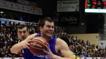 Uros Slokar en el partido Valladolid-Estudiantes.