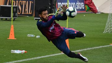 Camilo Vargas durante un entrenamiento con la Selecci&oacute;n Colombia.