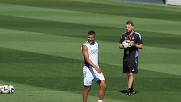 Casemiro, this Friday, in what could be his last training session at Real Madrid.